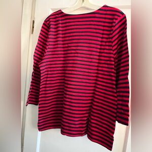 Topshop Relaxed Red and Black 3/4 Sleeve Tunic